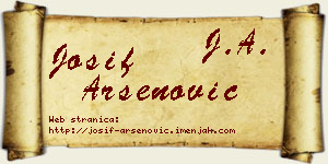 Josif Arsenović vizit kartica